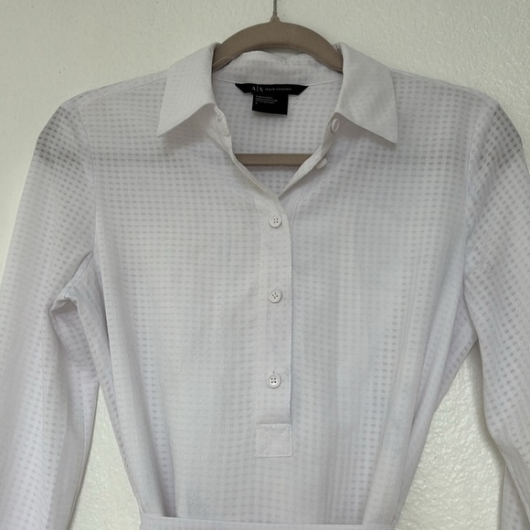 A/X ARMANI EXCHANGE slightly  semi sheer white shirt dress in size 4 - Picture 2 of 8